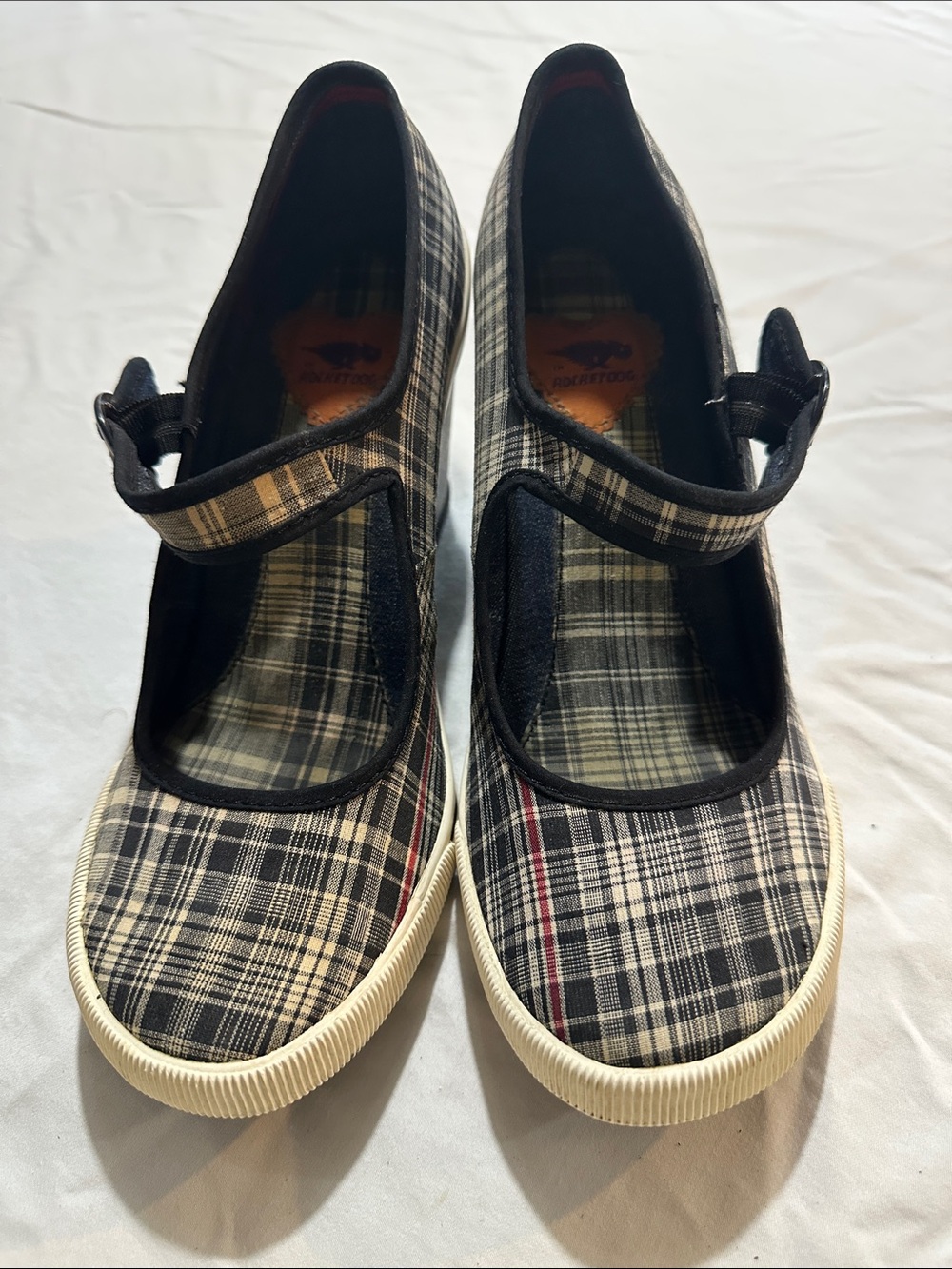 Rocket Dog Black Plaid Mary Jane Flats